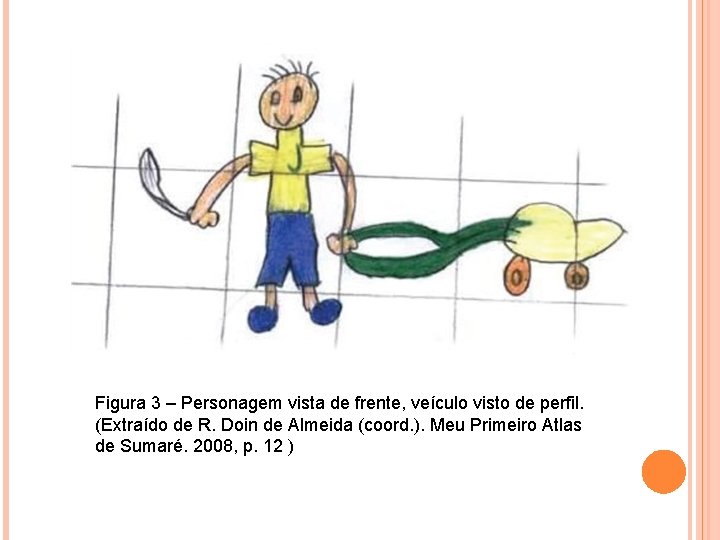 Figura 3 – Personagem vista de frente, veículo visto de perfil. (Extraído de R.