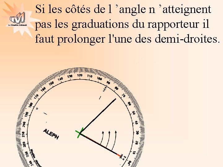 La Géométrie Autrement Si les côtés de l ’angle n ’atteignent pas les graduations