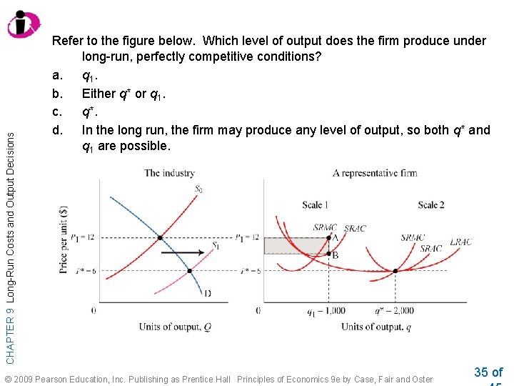CHAPTER 9 Long-Run Costs and Output Decisions Refer to the figure below. Which level