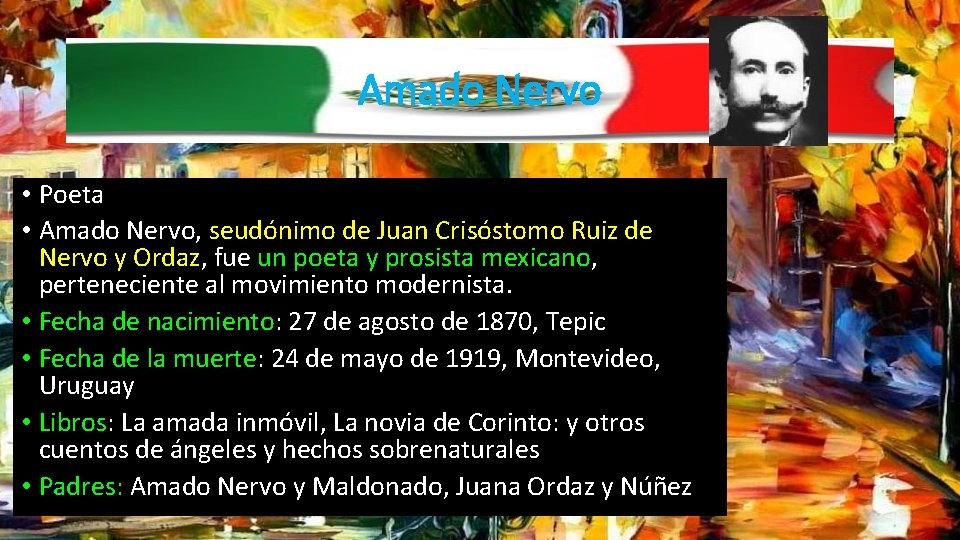 Amado Nervo • Poeta • Amado Nervo, seudónimo de Juan Crisóstomo Ruiz de Nervo