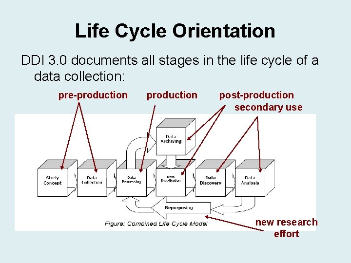 Life Cycle Orientation DDI 3. 0 documents all stages in the life cycle of Life Cycle Orientation DDI 3. 0 documents all stages in the life cycle of
