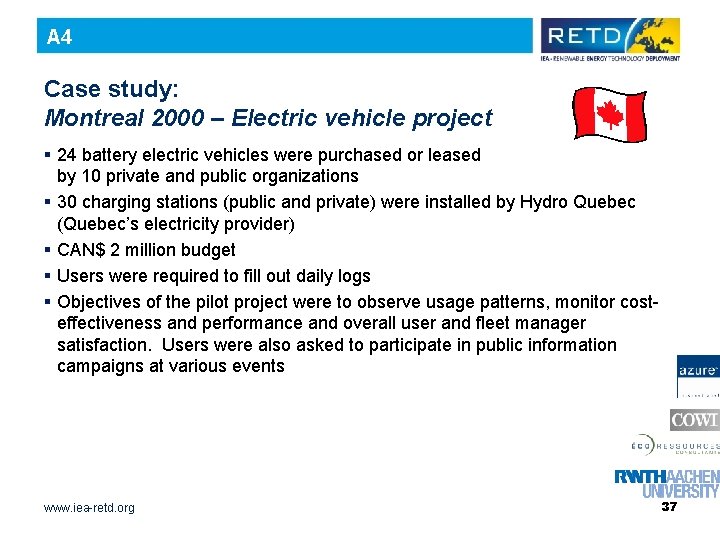 A 4 Case study: Montreal 2000 – Electric vehicle project § 24 battery electric