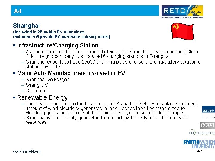 A 4 Shanghai (included in 25 public EV pilot cities, included in 5 private