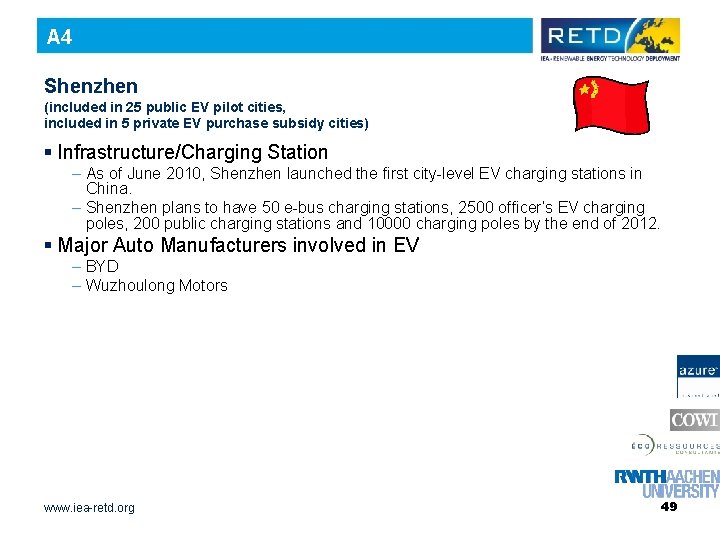 A 4 Shenzhen (included in 25 public EV pilot cities, included in 5 private