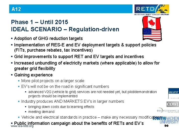 A 12 Phase 1 – Until 2015 IDEAL SCENARIO – Regulation-driven § Adoption of