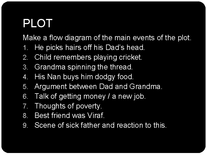 PLOT Make a flow diagram of the main events of the plot. 1. He PLOT Make a flow diagram of the main events of the plot. 1. He