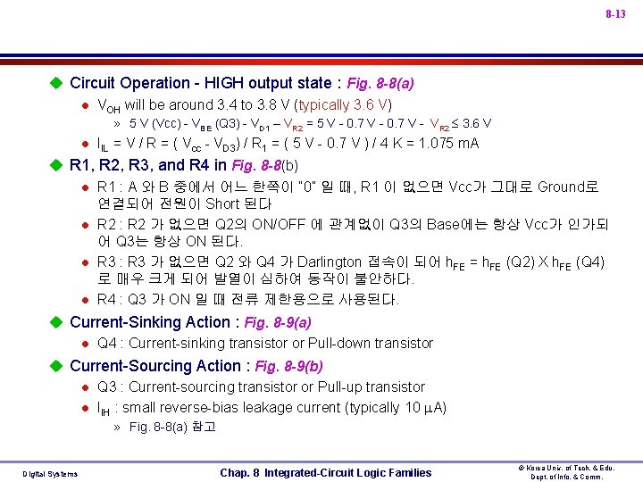8 -13 u Circuit Operation - HIGH output state : Fig. 8 -8(a) l
