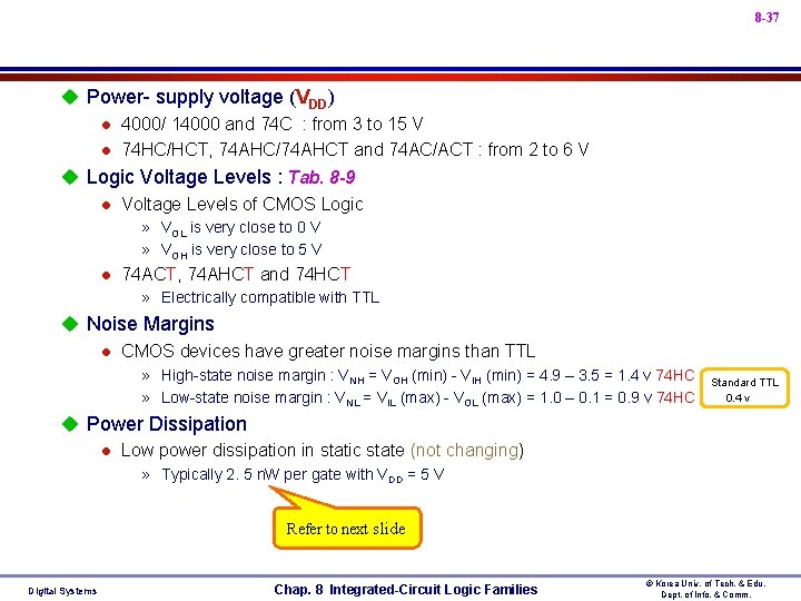 8 -37 u Power- supply voltage (VDD) l 4000/ 14000 and 74 C :