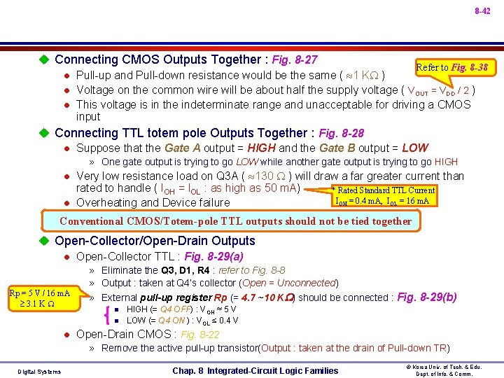 8 -42 u Connecting CMOS Outputs Together : Fig. 8 -27 Refer to Fig.