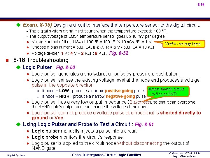 8 -58 u Exam. 8 -15) Design a circuit to interface the temperature sensor