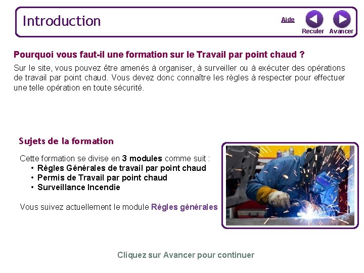 Introduction Aide Reculer Avancer Pourquoi vous faut-il une formation sur le Travail par point