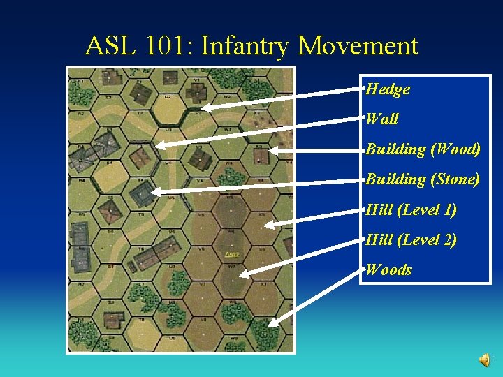 ASL 101: Infantry Movement Hedge Wall Building (Wood) Building (Stone) Hill (Level 1) Hill