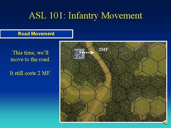 ASL 101: Infantry Movement Road Movement This time, we’ll move to the road. It