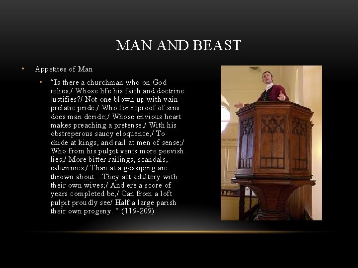 MAN AND BEAST • Appetites of Man • “Is there a churchman who on MAN AND BEAST • Appetites of Man • “Is there a churchman who on