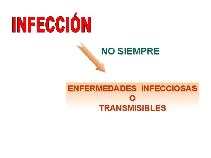 NO SIEMPRE ENFERMEDADES INFECCIOSAS O TRANSMISIBLES 