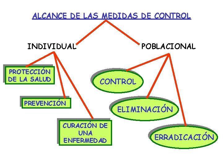 ALCANCE DE LAS MEDIDAS DE CONTROL INDIVIDUAL PROTECCIÓN DE LA SALUD POBLACIONAL CONTROL PREVENCIÓN