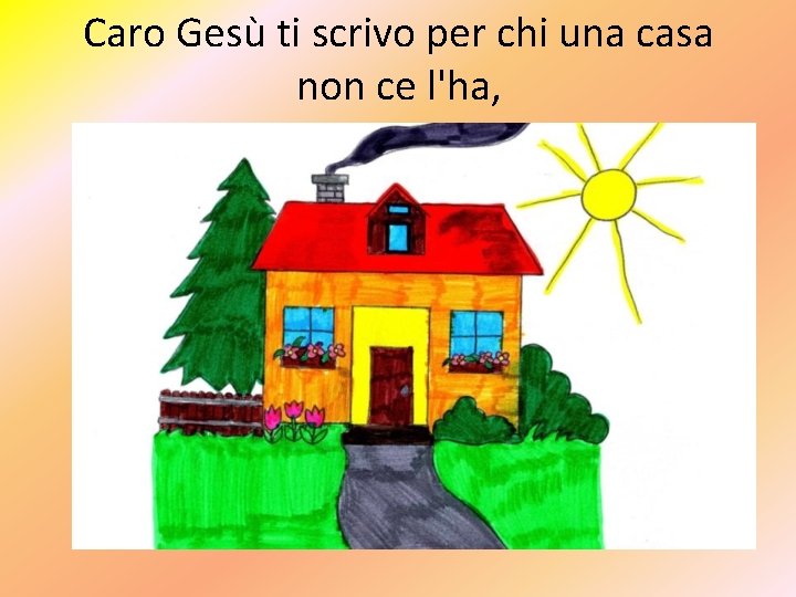 Caro Gesù ti scrivo per chi una casa non ce l'ha, 