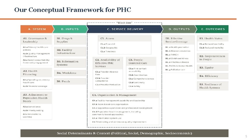 Our Conceptual Framework for PHC 5 