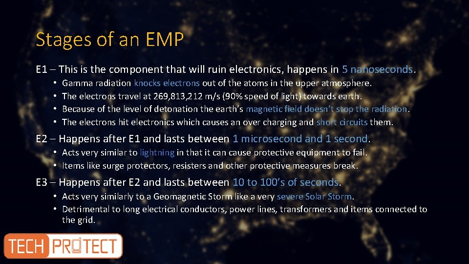 Stages of an EMP E 1 – This is the component that will ruin