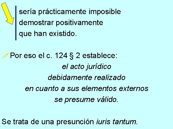 sería prácticamente imposible demostrar positivamente que han existido. !Por eso el c. 124 §