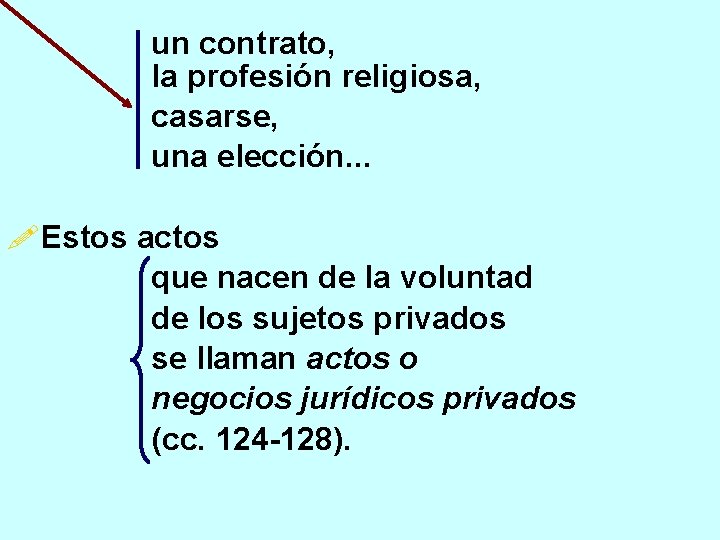 un contrato, la profesión religiosa, casarse, una elección. . . !Estos actos que nacen