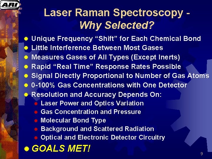 Laser Raman Spectroscopy - Why Selected? ® ® ® ® Unique Frequency “Shift” for Laser Raman Spectroscopy - Why Selected? ® ® ® ® Unique Frequency “Shift” for