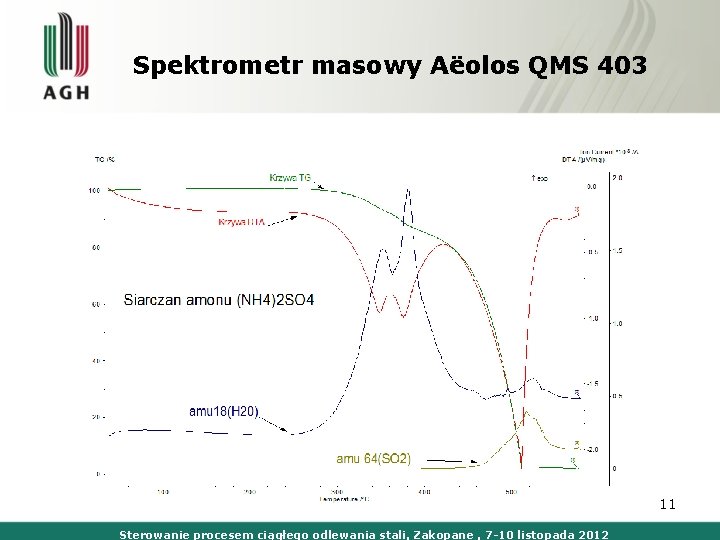 Spektrometr masowy Aёolos QMS 403 11 Sterowanie procesem ciągłego odlewania stali, Zakopane , 7
