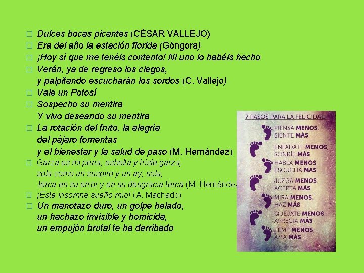 � � � � Dulces bocas picantes (CÉSAR VALLEJO) Era del año la estación � � � � Dulces bocas picantes (CÉSAR VALLEJO) Era del año la estación