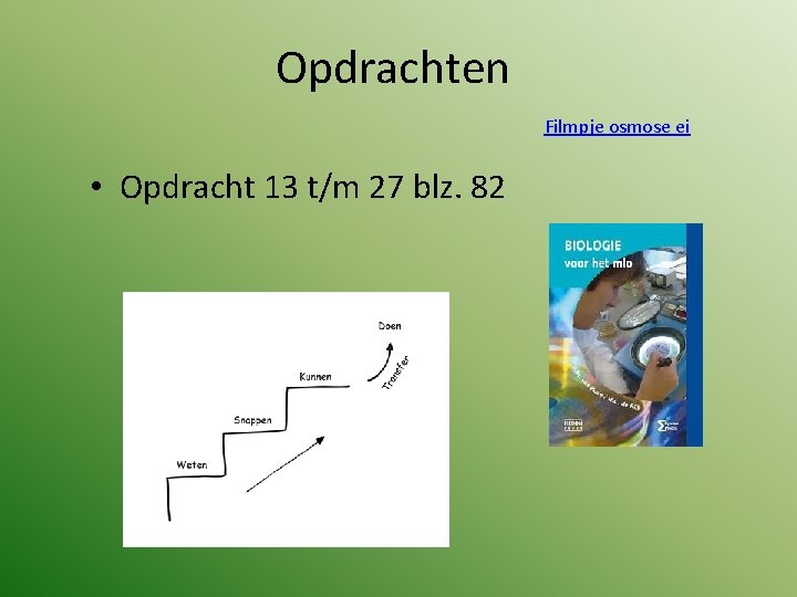 Opdrachten Filmpje osmose ei • Opdracht 13 t/m 27 blz. 82 