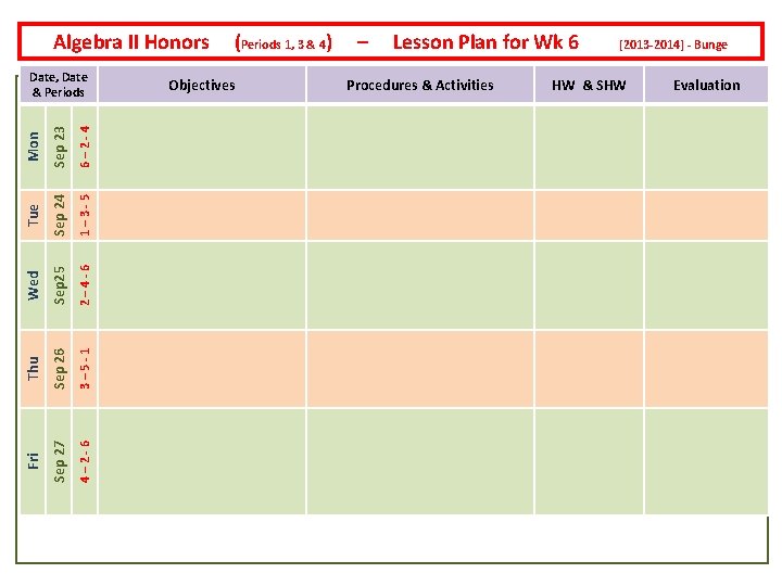 Algebra II Honors 6– 2 -4 1– 3 -5 3– 5 -1 4– 2 Algebra II Honors 6– 2 -4 1– 3 -5 3– 5 -1 4– 2