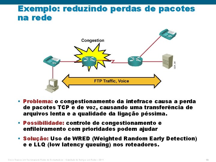 Exemplo: reduzindo perdas de pacotes na rede § Problema: o congestionamento da intefrace causa