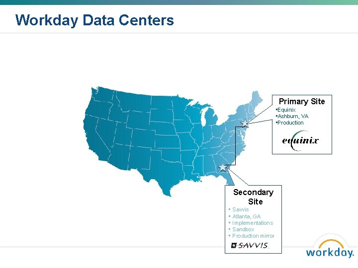 Workday Data Centers Primary Site • Equinix • Ashburn, VA • Production e mirror