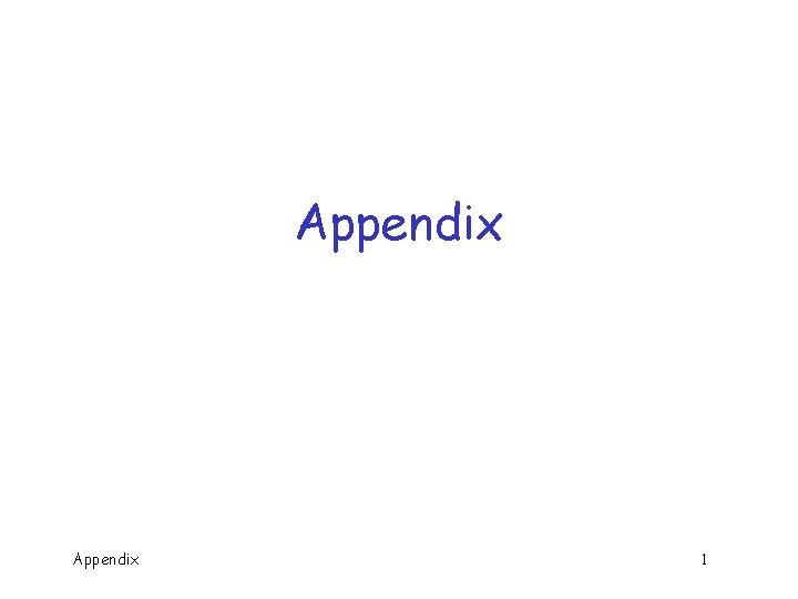 Appendix 1 