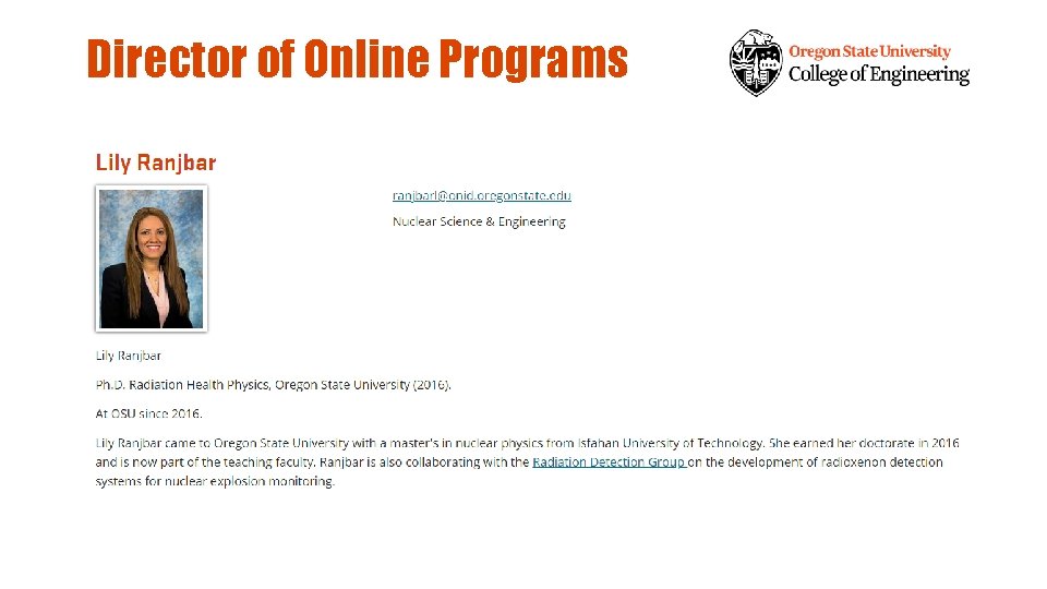 Director of Online Programs 