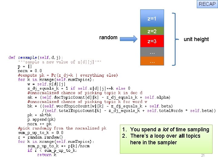 RECAP z=1 random z=2 z=3 unit height … … 1. You spend a lot