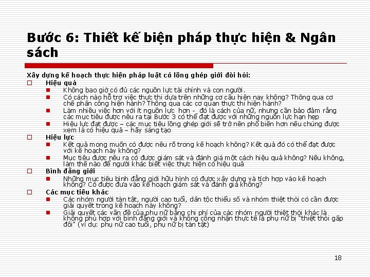 Bước 6: Thiết kế biện pháp thực hiện & Ngân sách Xây dựng kế