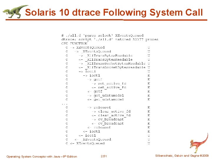 Solaris 10 dtrace Following System Call Operating System Concepts with Java – 8 th
