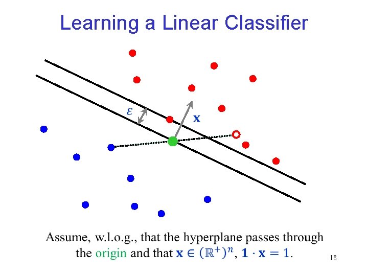 Learning a Linear Classifier 18 