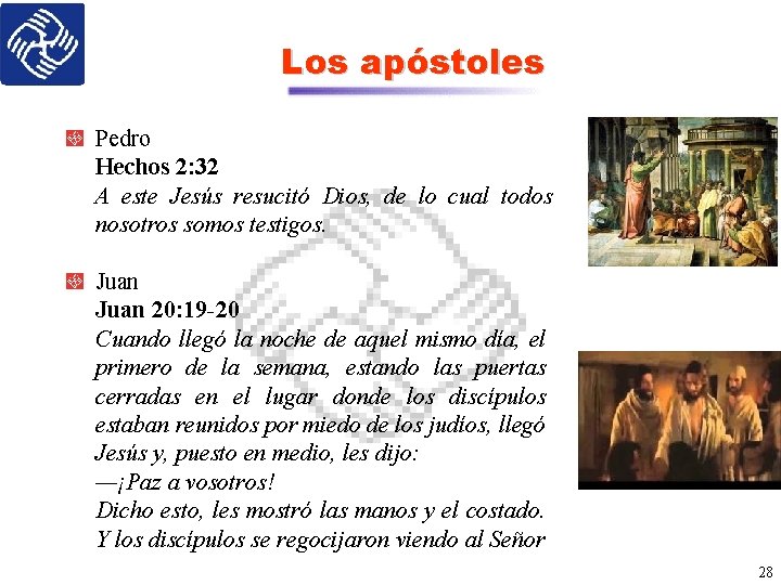 Los apóstoles Pedro Hechos 2: 32 A este Jesús resucitó Dios, de lo cual