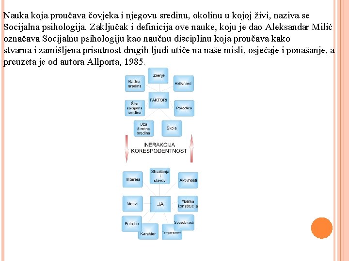 Nauka koja proučava čovjeka i njegovu sredinu, okolinu u kojoj živi, naziva se Socijalna