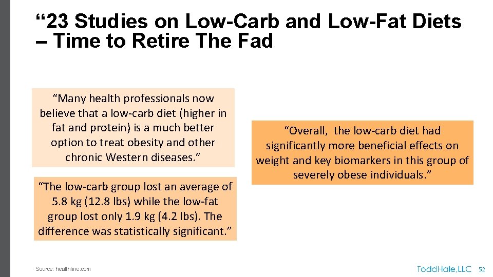 “ 23 Studies on Low-Carb and Low-Fat Diets – Time to Retire The Fad