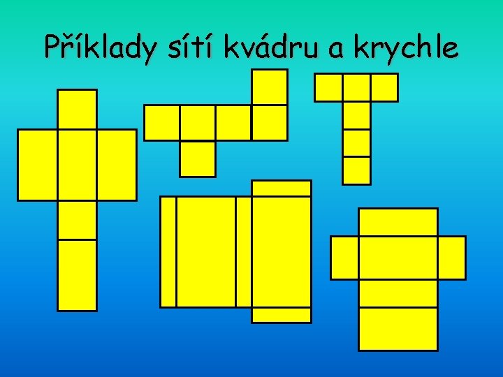 Příklady sítí kvádru a krychle 