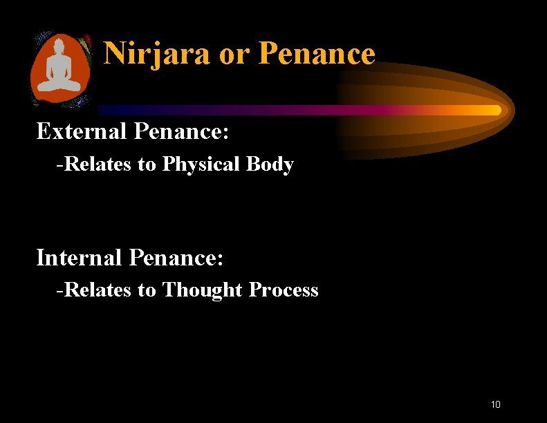 Nirjara or Penance External Penance: -Relates to Physical Body Internal Penance: -Relates to Thought