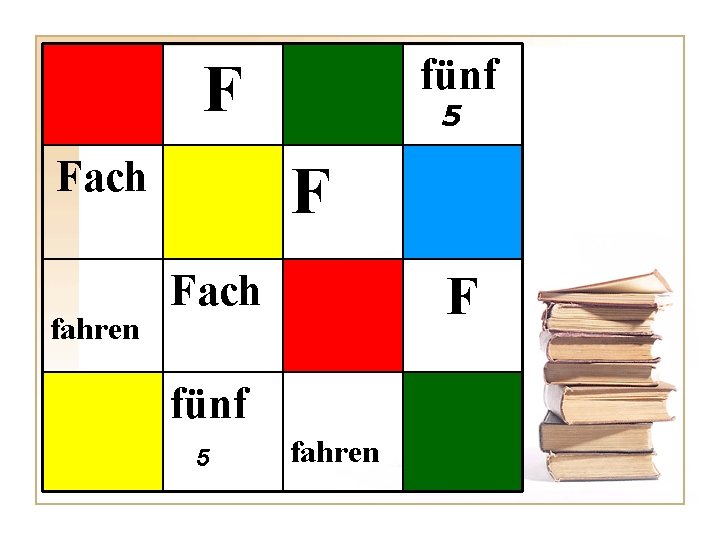 fünf F Fach fahren 5 F Fach F fünf 5 fahren 