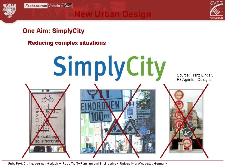 New Urban Design One Aim: Simply. City Reducing complex situations Source: Franz Linder, P