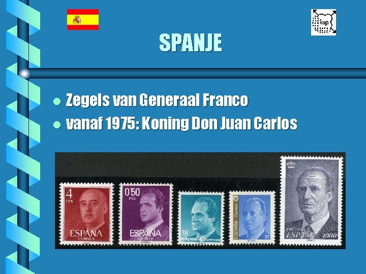 SPANJE Zegels van Generaal Franco l vanaf 1975: Koning Don Juan Carlos l 