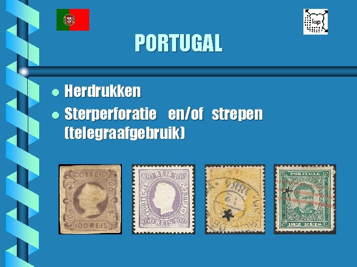 PORTUGAL Herdrukken l Sterperforatie en/of strepen (telegraafgebruik) l 