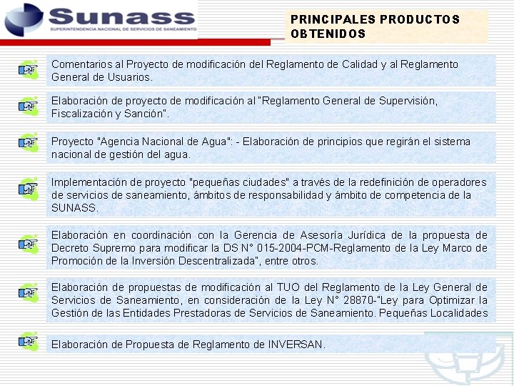 PRINCIPALES PRODUCTOS OBTENIDOS Comentarios al Proyecto de modificación del Reglamento de Calidad y al