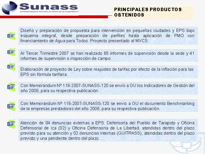 PRINCIPALES PRODUCTOS OBTENIDOS Diseño y preparación de propuesta para intervención en pequeñas ciudades y