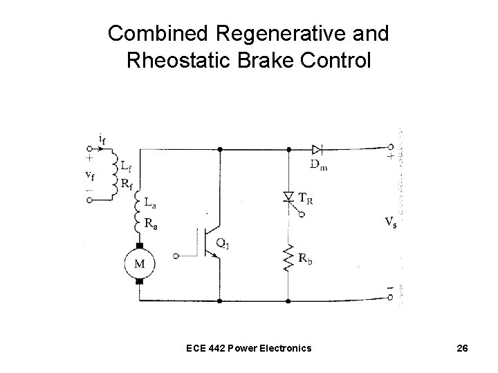 Combined Regenerative and Rheostatic Brake Control ECE 442 Power Electronics 26 